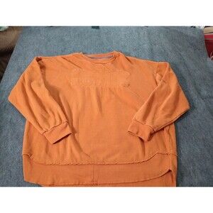 Texas True Threads HOWDY Cozy Poncho Sweatshirt Orange Embossed Women's Large